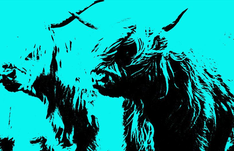 Popart Scottish Highlanders by Anna van Leeuwen
