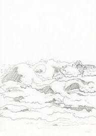 Sea view in Pen - Storm tide on Ameland by Ilse Schrauwers, isontwerp.nl