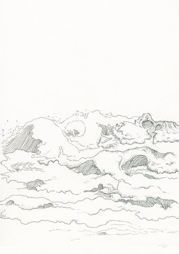 Zeezicht in Pen - Stormtij op Ameland