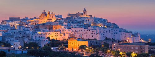 Panorama and sunset in Ostuni, Puglia, Italy