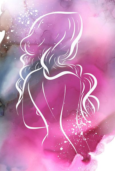 Femme au fond coloré par ArtDesign by KBK