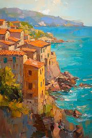 Village côtier sur Poster Art Shop