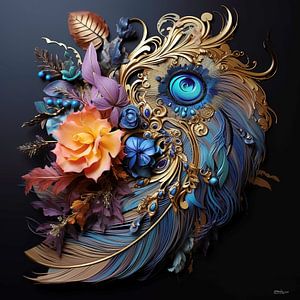 plumes colorées sur Gelissen Artworks