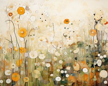 Bloemenveld van Abstract Schilderij