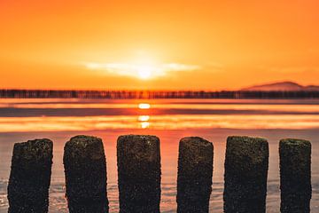 Zonsopgang op het strand van Norderney van Catrin Grabowski