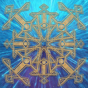 Ewige Harmonie - Quadratischer Leinwanddruck mit Seelensymbol Mandala