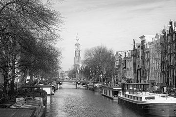 Prinsengracht  met de Westerkerk in Amsterdam