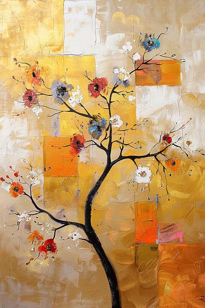 Décor abstrait et minimal de fleurs par Peinture Abstraite