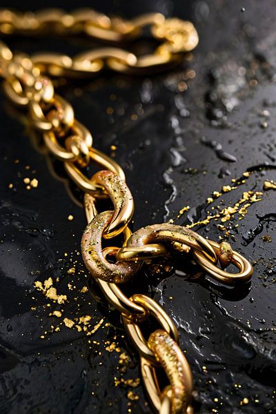 Goldkette auf schwarzem Hintergrund von Art & Soul Creations