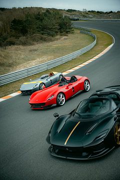 Ferrari Monza SP1, SP2 & SP3 in the Arie Luyendyk bend by Ricardo van de Bor