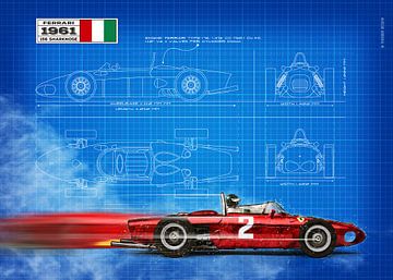 Ferrari 156 Sharknose Blueprint von Theodor Decker