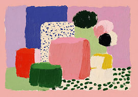 Formes abstraites aux couleurs vives - Composition moderne et texturée sur Niklas Maximilian