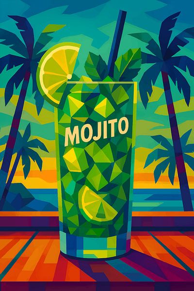 Mojito Pop Art Gemälde. von Johannes