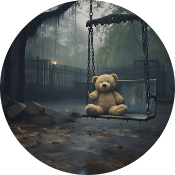Het Stille Verlangen: Teddybeer wacht op de Schommel van Karina Brouwer