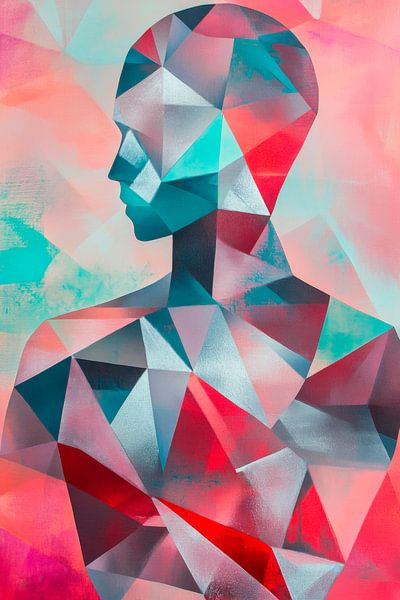 Geometrische stilte - de mensheid ontvouwt zich van Poster Art Shop