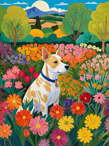 Dog In The Garden Style Henri Matisse