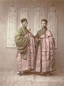Porträt zweier chinesischer buddhistischer Mönche aus dem Jahr 1870
