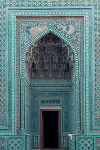Blaue Tür des Mausoleums | Reisefotografie Druck | Samarkand, Usbekistan