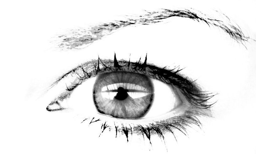 Ik zie mezelf in jouw oog (breedbeeld foto) van Norbert Sülzner