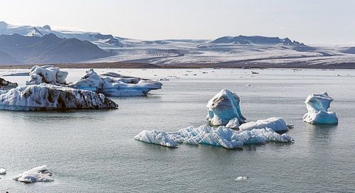 Floating icebergs in Jokulsarlon glacier lagoon, Iceland