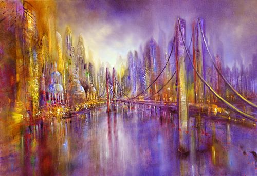 Onderweg: pulserend leven in goud en paars