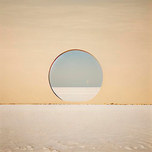 Mur sur la plage avec un trou rond