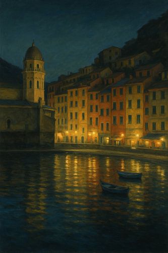 De reflecterende avond van Vernazza - De muziek van water en steen