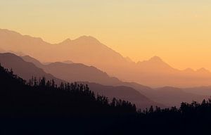 Mountain landscape during sunrise by Chihong