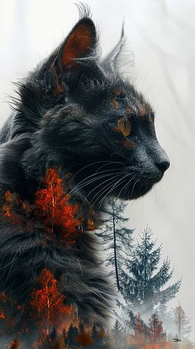 multiple exposure tussen dier en natuur