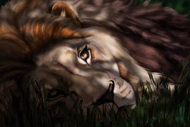 Im Schatten liegender Löwe von Dyanne Zonderman