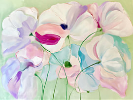 Pastelkleurige, abstracte bloemenmotieven van IamHomeStudio