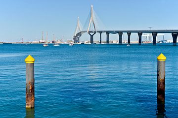 Zomerse baai van Cádiz met Puente de la Pepa van Silva Wischeropp