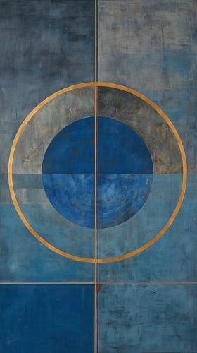 Peinture pour salle de réunion | Centre doré Bleu