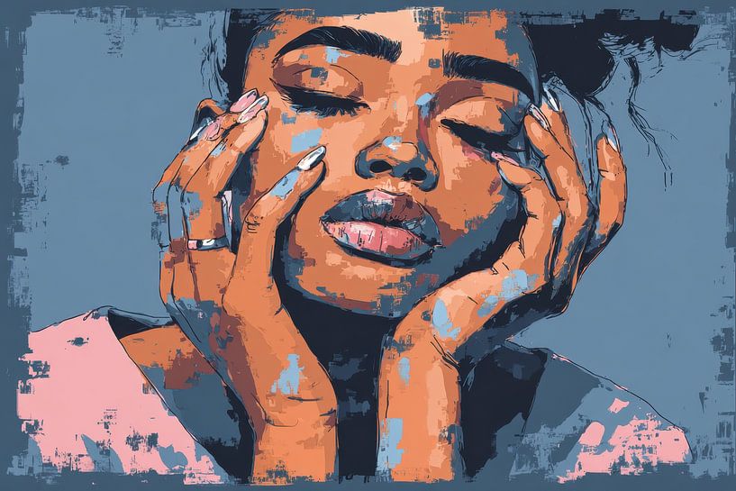 femme avec des fleurs par Egon Zitter