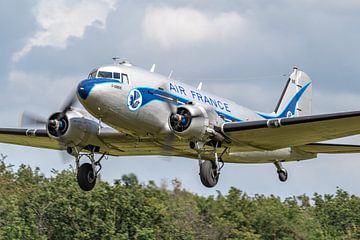 Nostalgia! Old times revive! A flying legend, the Douglas DC-3, in Air France colors takes off from  by Jaap van den Berg