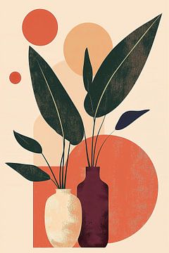 Geometrisch Stilleven in Terracotta no.3 van Studio BB