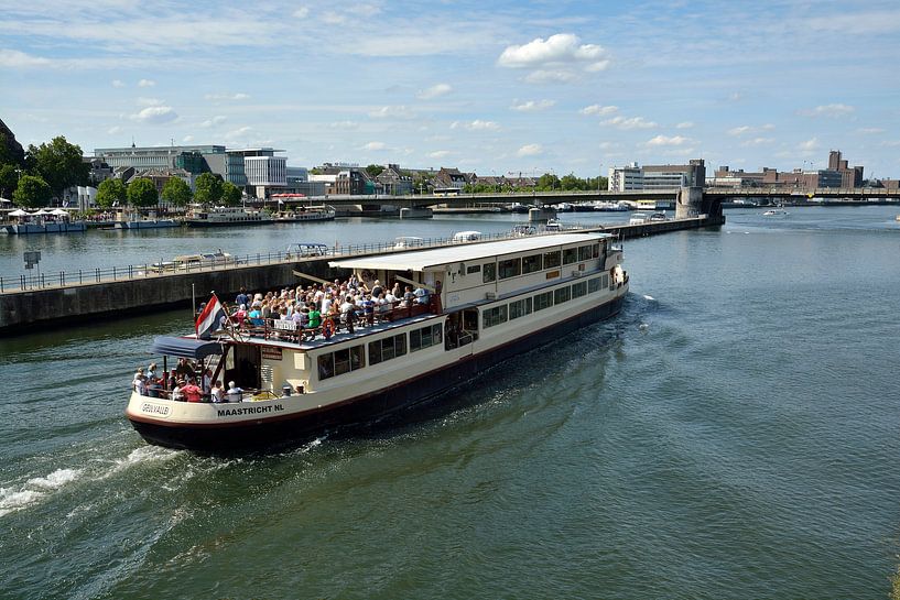 Rondvaartboot op de Maas bij Maastricht by Leo Langen