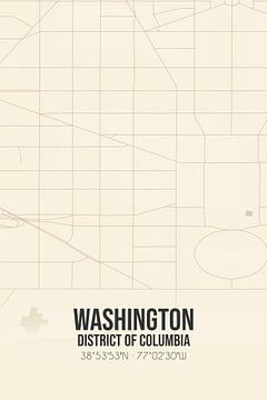 Vintage map of Washington (District of Columbia), USA. by Rezona