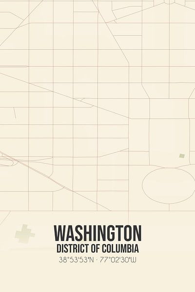 Carte ancienne de Washington (District de Columbia), Etats-Unis. par Affiches de lieux