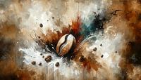 Coffee bean in abstract explosion