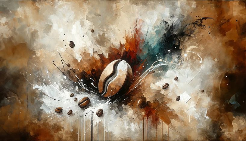 Coffee bean in abstract explosion by artefacti