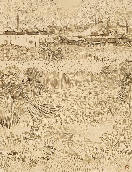 Vincent van Gogh. Blick auf das Maisfeld in Arles von 1000 Schilderijen