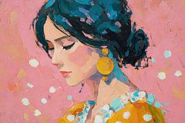 Frau Ohrring | Chic Lady Vibes von Wunderbare Kunst