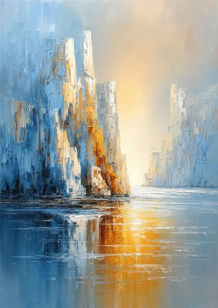 Golden Cliffs - Impressionist Art by Niklas Maximilian