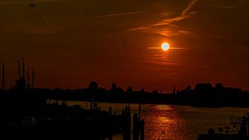 Gorinchem bij zonsondergang