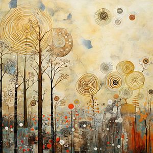 Circles | Nuances d'or de la nature sur Peinture Abstraite