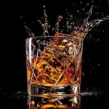 Whiskey in glas portret splash van TheXclusive Art