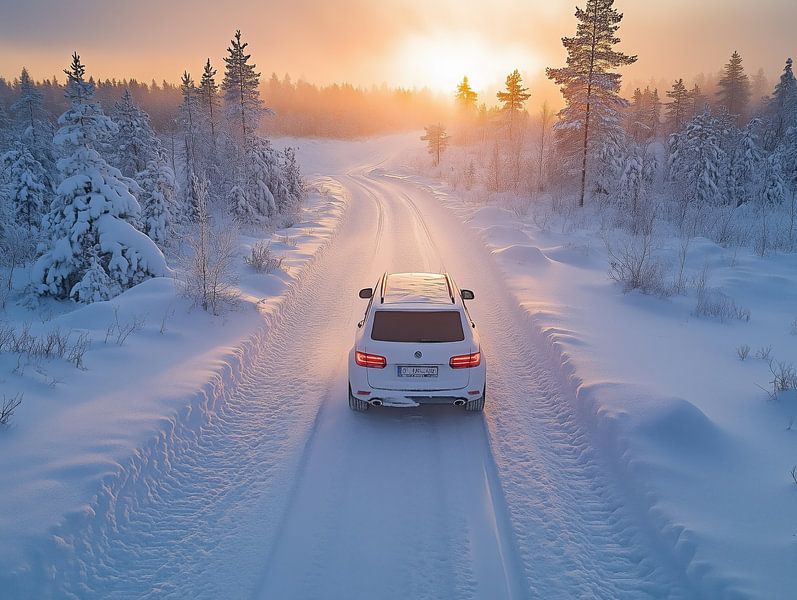 Car in Winter by de-nue-pic
