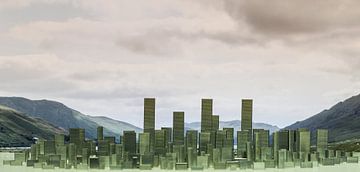 Skyline, abstract, gemaakt van nietjes von AwesomePics