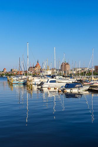 View across the Warnow to the Hanseatic city of Rostock